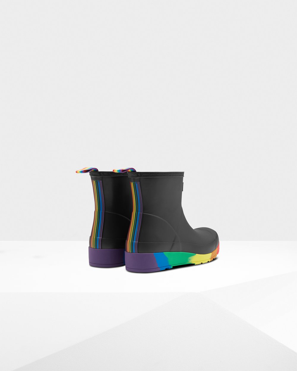 Women Hunter Original Pride Flatform Rain | Play Boots Black | NZ-98760-LCGX